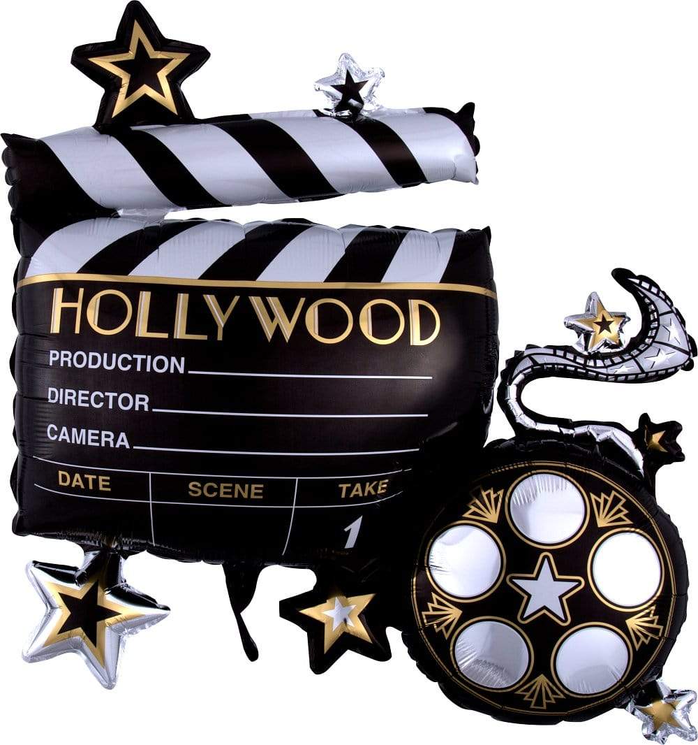 Movie Night Party Supplies Balloon Bouquet Decorations Hollywood Film  Clapper and Popcorn 