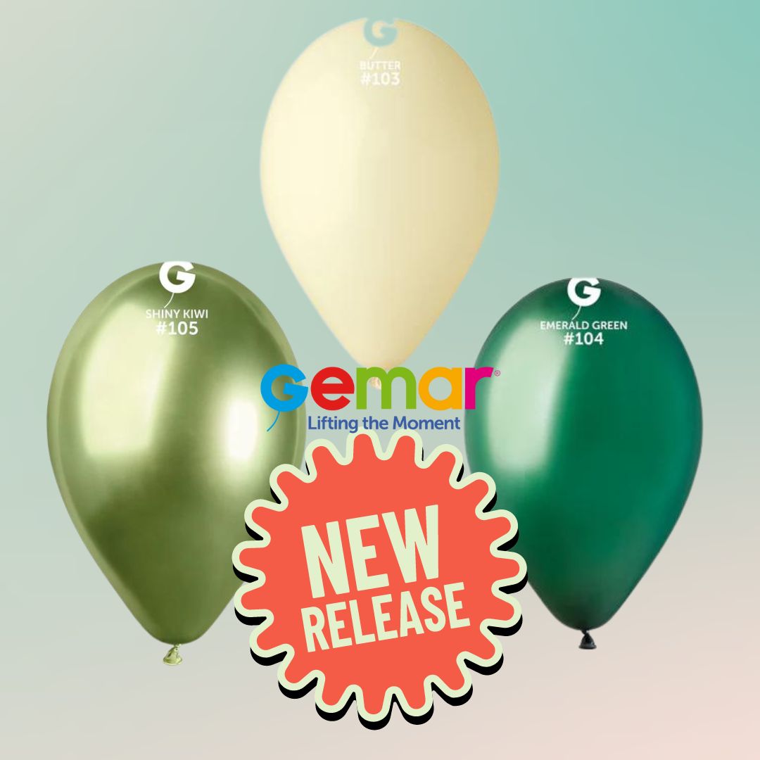 3 New Colors from Gemar Latex Balloons - Shiny Kiwi Green, Butter and ...