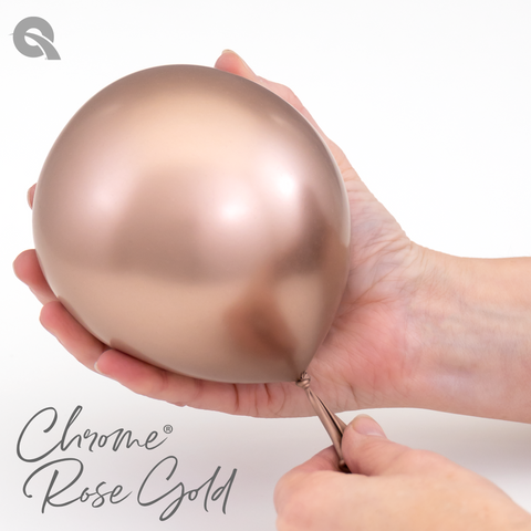 Chrome Rose Gold Latex Balloons by Qualatex