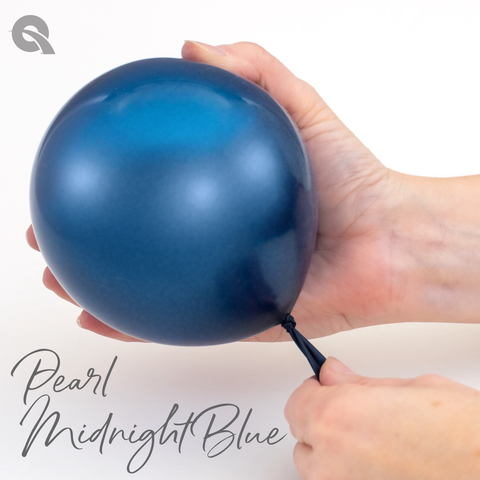 Pearl Midnight Blue Latex Balloons by Qualatex