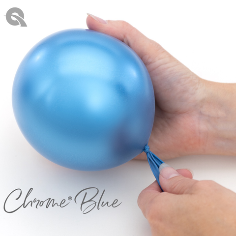 Chrome Blue Latex Balloons by Qualatex