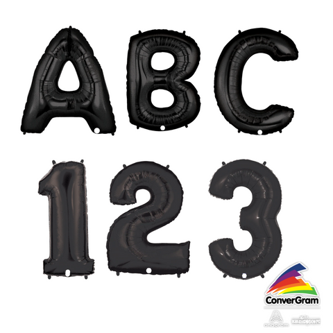 34" Black Number Balloons by Convergram Kaleidoscope