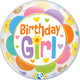 Bubble Birthday Girl Flowers 22" Balloon