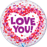 Bubble Love You Confetti 22" Balloon