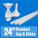 24″ Standard Balloon Cups & Sticks Cups & Sticks - 10 Pack