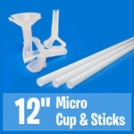 12″ Micro Balloon Cups & Sticks Cups & Sticks - 100 Pack