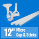 12″ Micro Balloon Cups & Sticks Cups & Sticks - 10 Pack