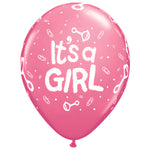 It's A Girl Rattle 11″ Latex Balloons (50 count)