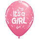 It's A Girl Rattle 11″ Latex Balloons (50 count)