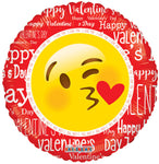 Happy Face Kiss Valentine's 9" Balloon (10 count) requires heat-sealing