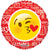 Happy Face Kiss Valentine's 9" Balloon (10 count) requires heat-sealing