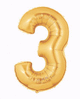 Gold Number 3 (requires heat-sealing) 7″ Balloon