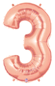 Rose Gold 34" Number 3 Balloon