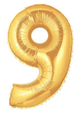 Gold Number 9 (requires heat-sealing) 7″ Balloon