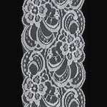 3.5" x 25yd Layla Lace Ribbon - White