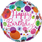 Happy Birthday Polka Dots 17" Balloon