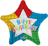 Anniversary Patterned Star 9" Air-fill Balloon (requires heat sealing)