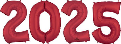 2025 Anagram Numbers Kit - Red 34″ Foil Balloon by Anagram from Instaballoons