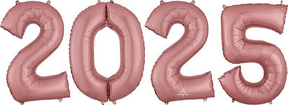 2025 Anagram Numbers Kit - Rose Gold 34″ Foil Balloon by Anagram from Instaballoons