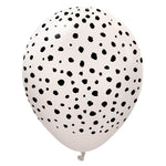 Kalisan Safari Cheetah - White Sand W/ Black Ink 12″ Latex Balloons (25 count)