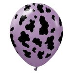 Kalisan Safari Cow - Lavender W/ Black Ink 12″ Latex Balloons (25 count)