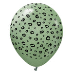 Kalisan Safari Leopard - Eucalyptus W/ Black Ink 12″ Latex Balloons (25 count)