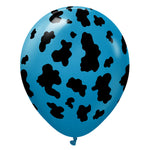 Kalisan Safari Cow - Deep Blue W/ Black Ink 12″ Latex Balloons (25 count)