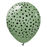 Kalisan Safari Cheetah - Eucalyptus W/ Black Ink 12″ Latex Balloons (25 count)