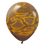 Kalisan Safari Snake - Chocolate Brown W/ Gold Ink 12″ Latex Balloons (25 count)