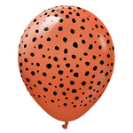 Kalisan Safari Cheetah - Rust Orange W/ Black Ink 12″ Latex Balloons (25 count)