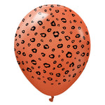 Kalisan Safari Leopard - Rust Orange W/ Black Ink 12″ Latex Balloons (25 count)