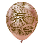 Kalisan Safari Snake - Mirror Rose Gold W/ Dark Brown Ink 12″ Latex Balloons (25 count)