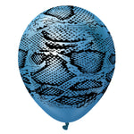 Kalisan Safari Snake - Mirror Blue W/ Black Ink 12″ Latex Balloons (25 count)