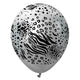 Kalisan Safari Mutant - Mirror Silver W/ Black Ink 12″ Latex Balloons (25 count)