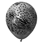 Kalisan Safari Mutant - Mirror Space Grey W/ Black Ink 12″ Latex Balloons (25 count)