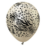 Kalisan Safari Mutant - Mirror White Gold W/ Black Ink 12″ Latex Balloons (25 count)