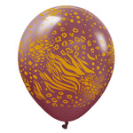 Kalisan Safari Mutant - Burgundy W/ Gold Ink 12″ Latex Balloons (25 count)