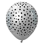 Kalisan Safari Cheetah - Mirror Silver W/ Black Ink 12″ Latex Balloons (25 count)