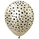 Kalisan Safari Cheetah - Mirror White Gold W/ Black Ink 12″ Latex Balloons (25 count)