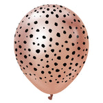 Kalisan Safari Cheetah - Mirror Rose Gold W/ Black Ink 12″ Latex Balloons (25 count)