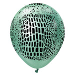 Kalisan Safari Crocodile - Mirror Green W/ Black Ink 12″ Latex Balloons (25 count)