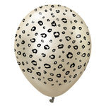 Kalisan Safari Leopard - Mirror White Gold W/ Black Ink 12″ Latex Balloons (25 count)