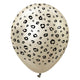 Kalisan Safari Leopard - Mirror White Gold W/ Black Ink 12″ Latex Balloons (25 count)