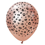 Kalisan Safari Leopard - Mirror Rose Gold W/ Black Ink 12″ Latex Balloons (25 count)