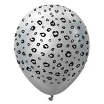 Kalisan Safari Leopard - Mirror Silver W/ Black Ink 12″ Latex Balloons (25 count)