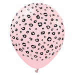 Kalisan Safari Leopard - Macaron Pink W/ Black Ink 12″ Latex Balloons (25 count)