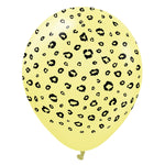 Kalisan Safari Leopard - Macaron Yellow W/ Black Ink 12″ Latex Balloons (25 count)