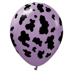 Kalisan Safari Cow - Lilac W/ Black Ink 12″ Latex Balloons (25 count)