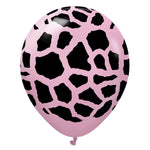 Kalisan Safari Giraffe - Dusty Rose W/ Black Ink 12″ Latex Balloons (25 count)