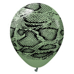 Kalisan Safari Snake - Eucalyptus W/ Black Ink 12″ Latex Balloons (25 count)